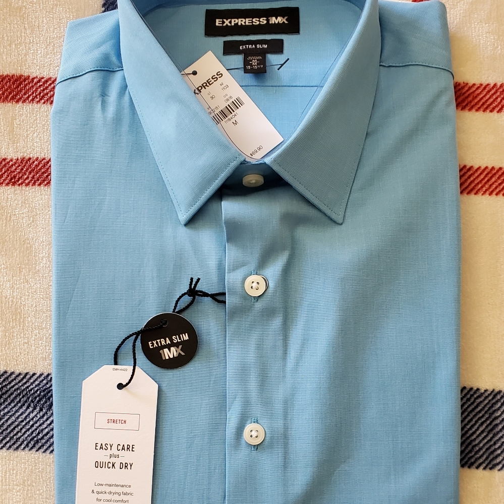 EXPRESS 1MX extra slim dress long sleeve shirt (M 15-15½)